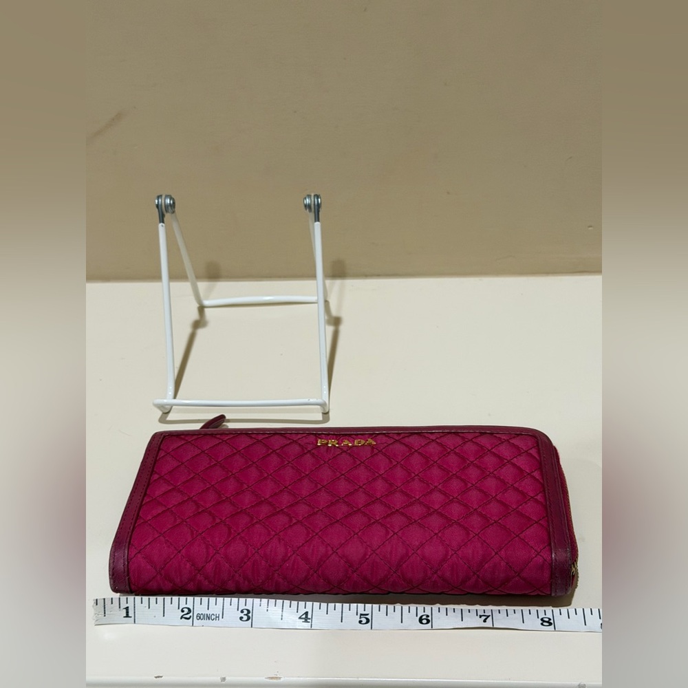 Prada Quilted Raspberry 3/4 Soft Calf Wallet - Picture 14 of 15